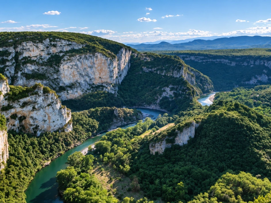 Paysage de gorges en France