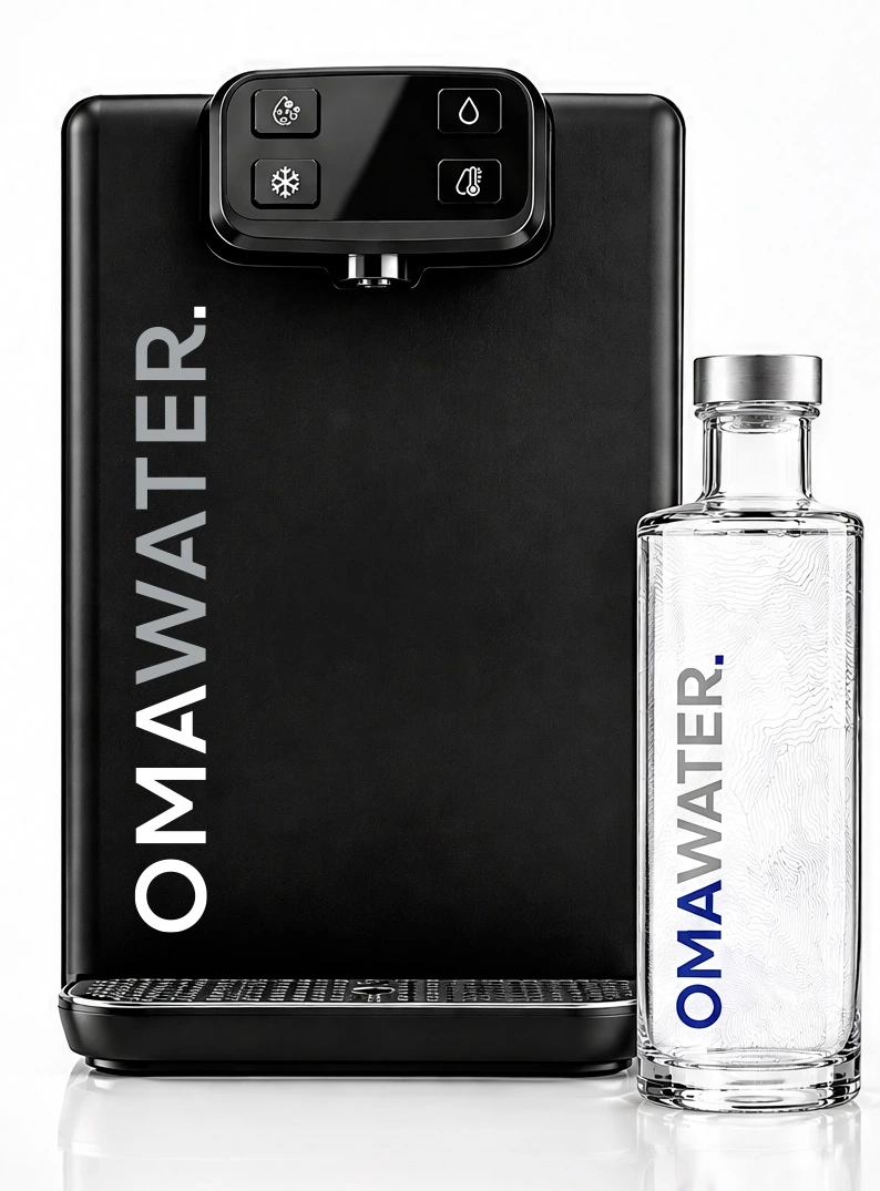 Fontaine OMA Water et carafe en verre personnalisée