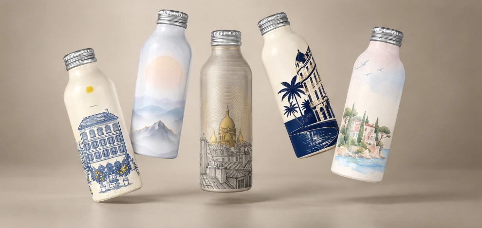 Gourdes en aluminium personnalisées avec illustrations